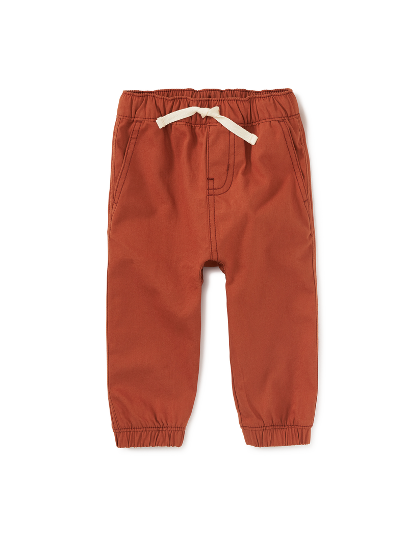 Woven Baby Joggers in Ginger Bread - View 1