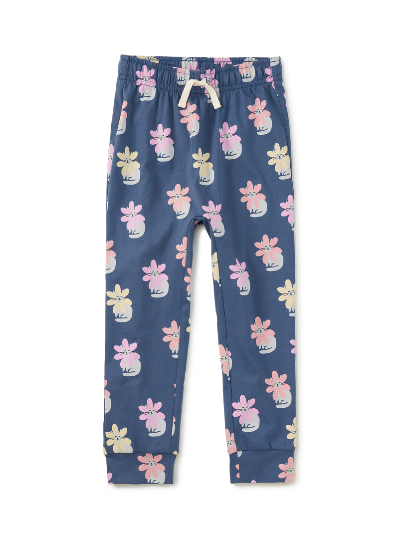 Printed Everyday Joggers in Kitty Flower Power - View 1