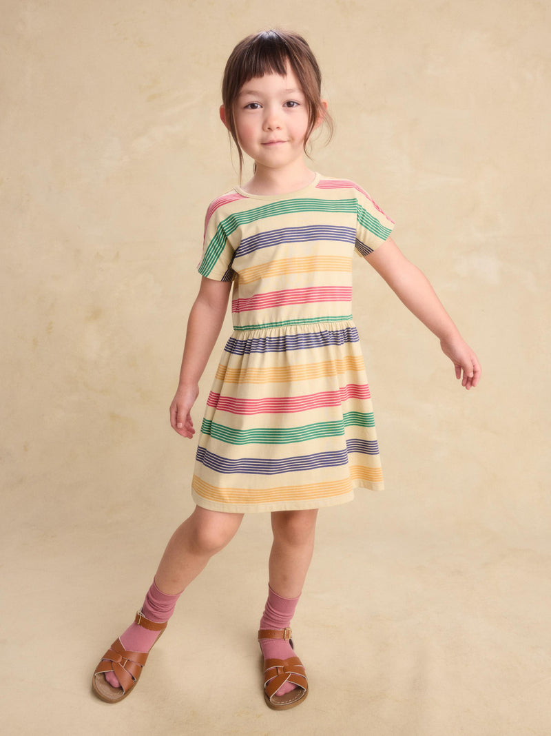Short Sleeve Twirl Dress in Sandy Beach - View 2