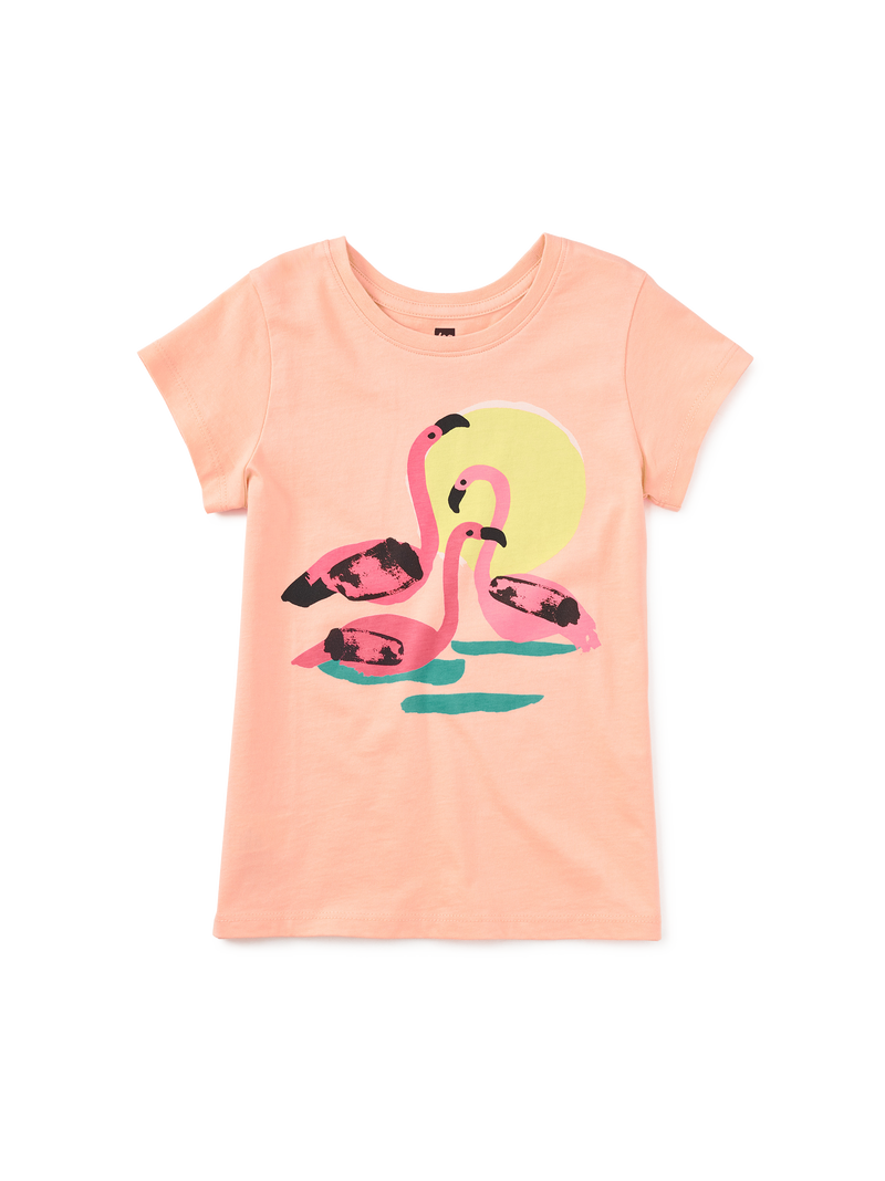 Llobregat Flamingos Graphic Tee in Salmon - View 1
