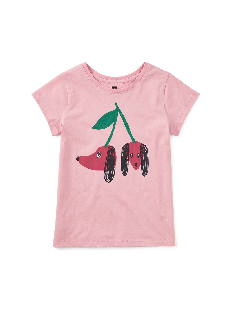 Cherry Dogs Graphic Tee in Honeysuckle Rose - View 1