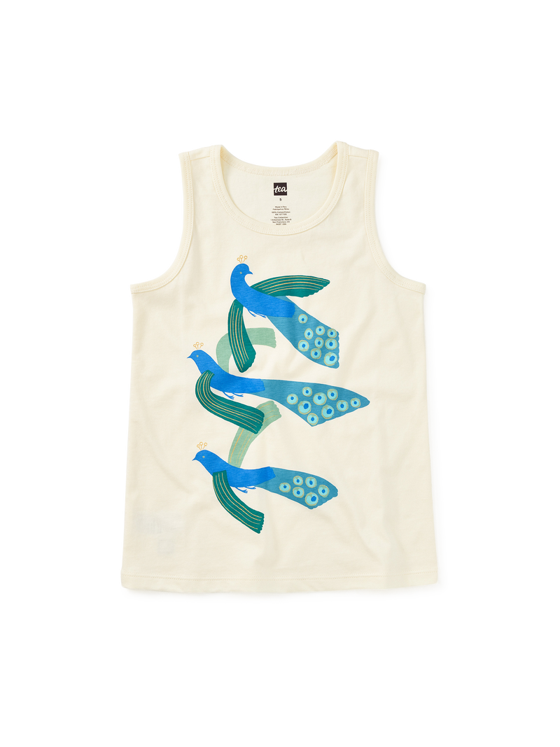 Peacocks Of Parc Güell Graphic Tank in Froth - View 1