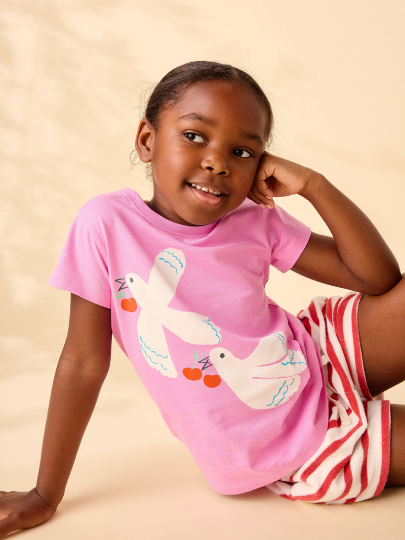 Cherry Wings Graphic Tee in Perennial Pink - View 2