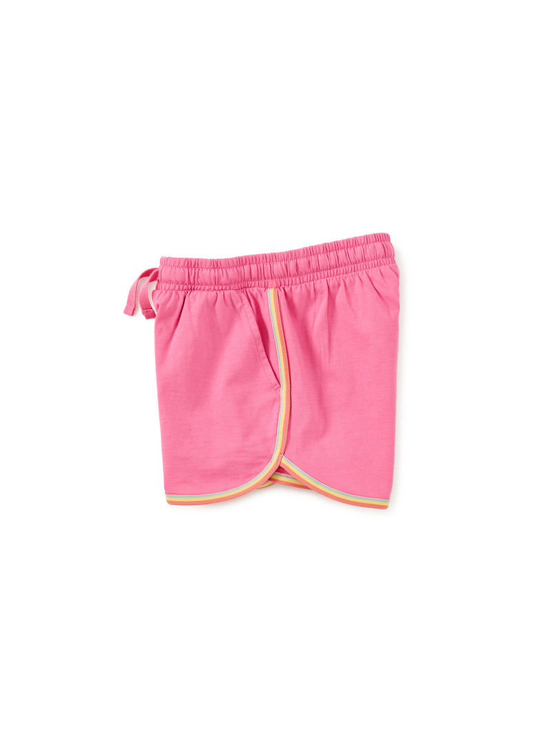 Rainbow Binding Track Shorts in Sweet Pea - View 2