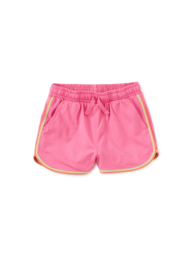 Rainbow Binding Track Shorts in Sweet Pea - View 1