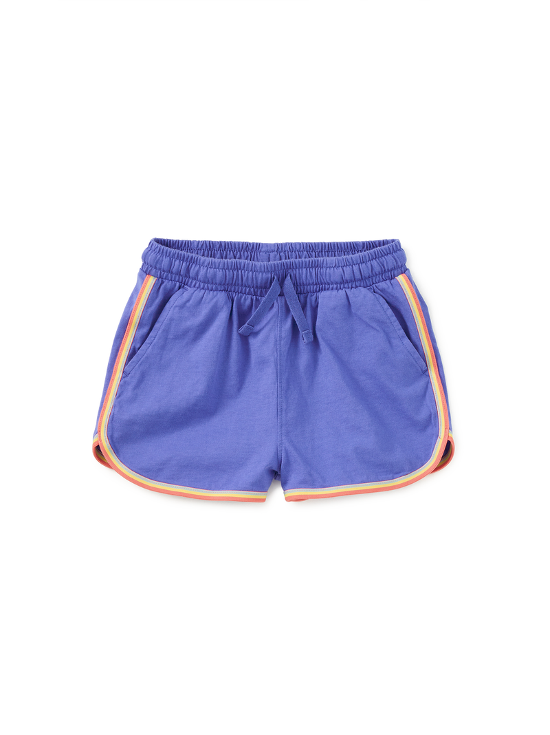 Rainbow Binding Track Shorts in Morning Glory - View 1