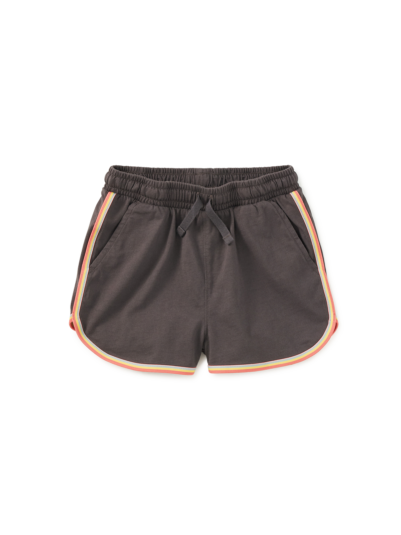 Rainbow Binding Track Shorts in Pepper - View 1