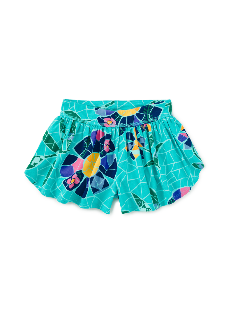 Sporty Petal Shorts in Mosaic Floral - View 1
