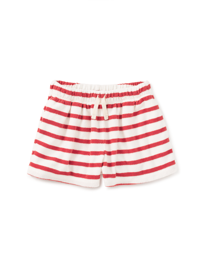 Terrycloth Stripe Shorts in Pomme - View 1