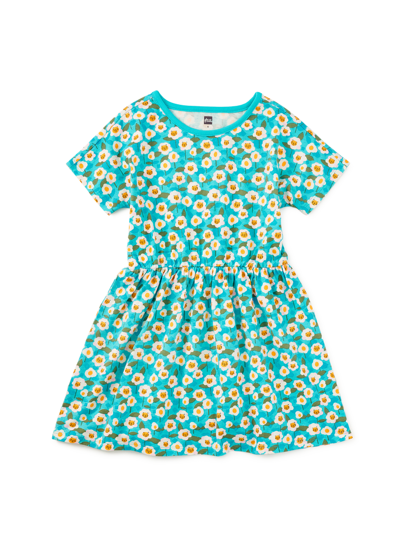 Short Sleeve Twirl Dress in Kitty Floral - View 1