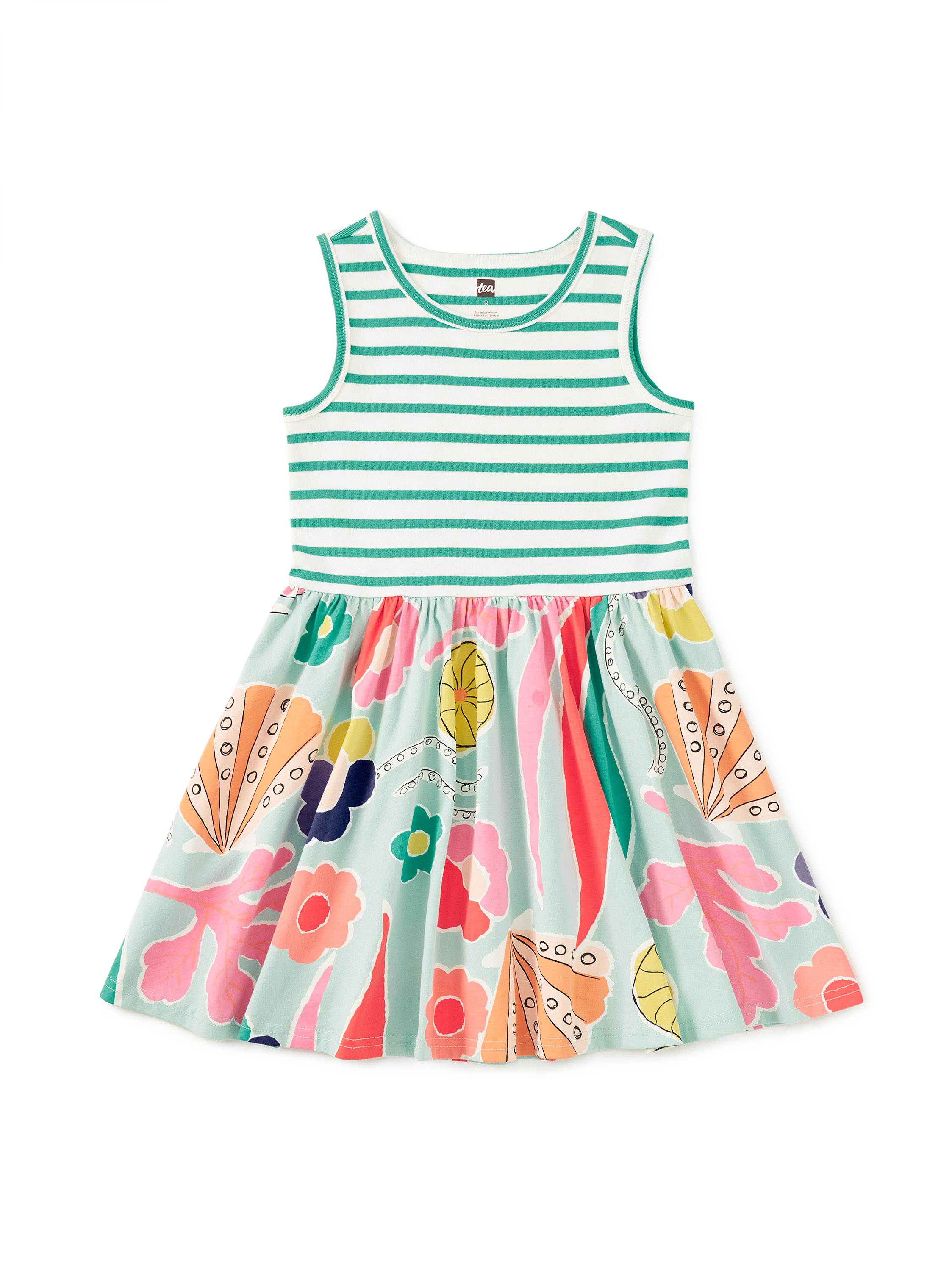 Print Mix Tank Skirted Dress