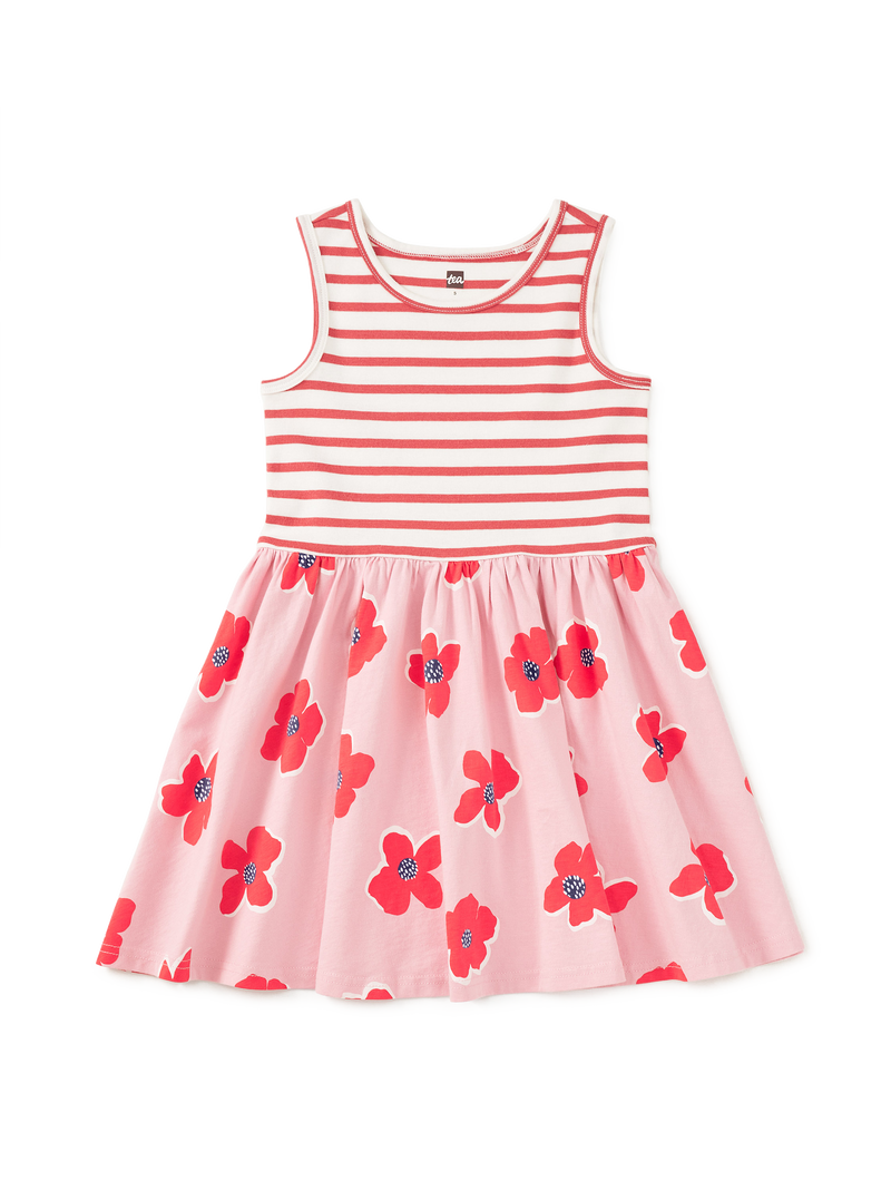 Print Mix Tank Skirted Dress in Rock Floral - View 1