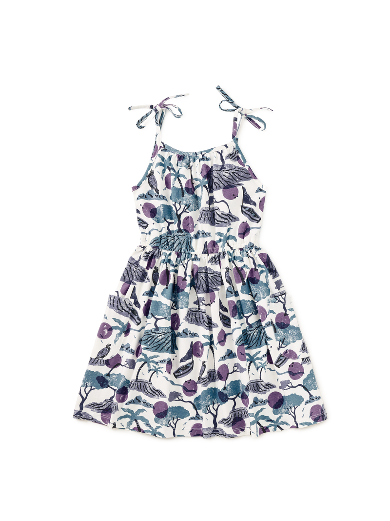 Tie Shoulder Twirl Dress in Costa Brava - View 1
