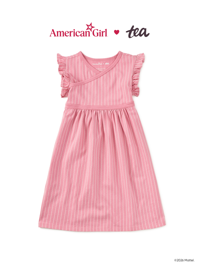 American Girl® Wrap Neck Dress in Addy Stripe - View 1