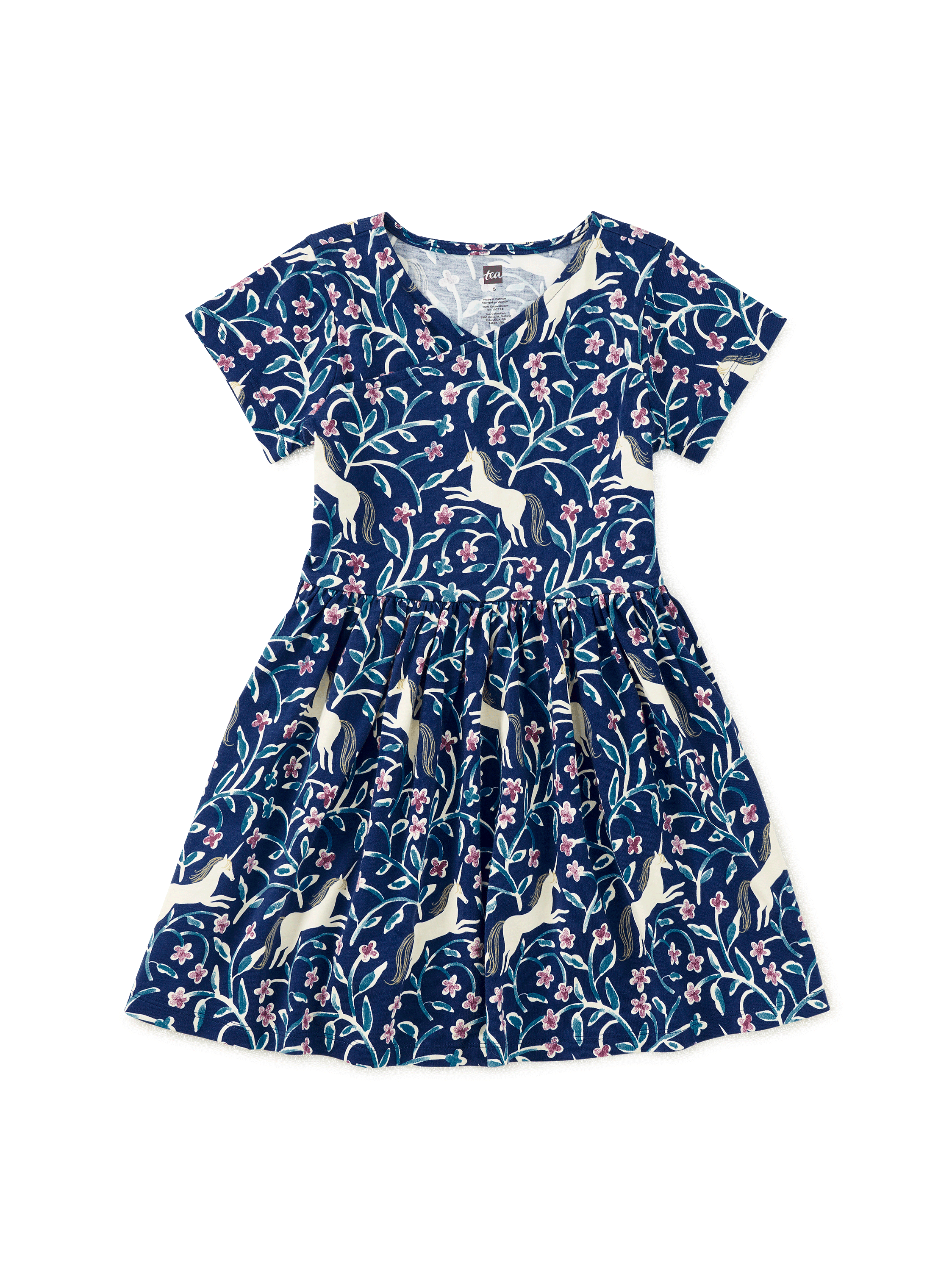 Short Sleeve Wrap Neck Dress