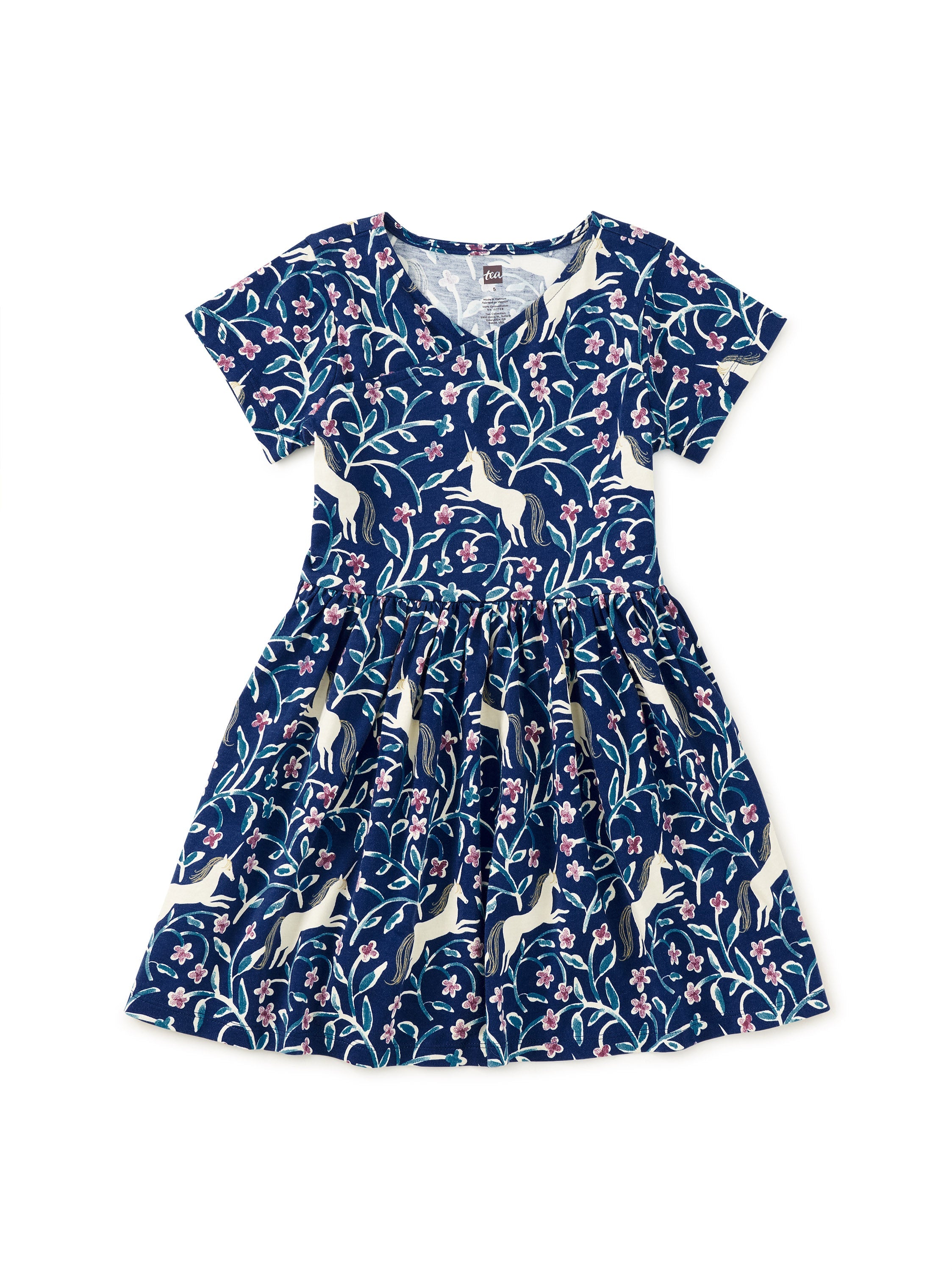Short Sleeve Wrap Neck Dress