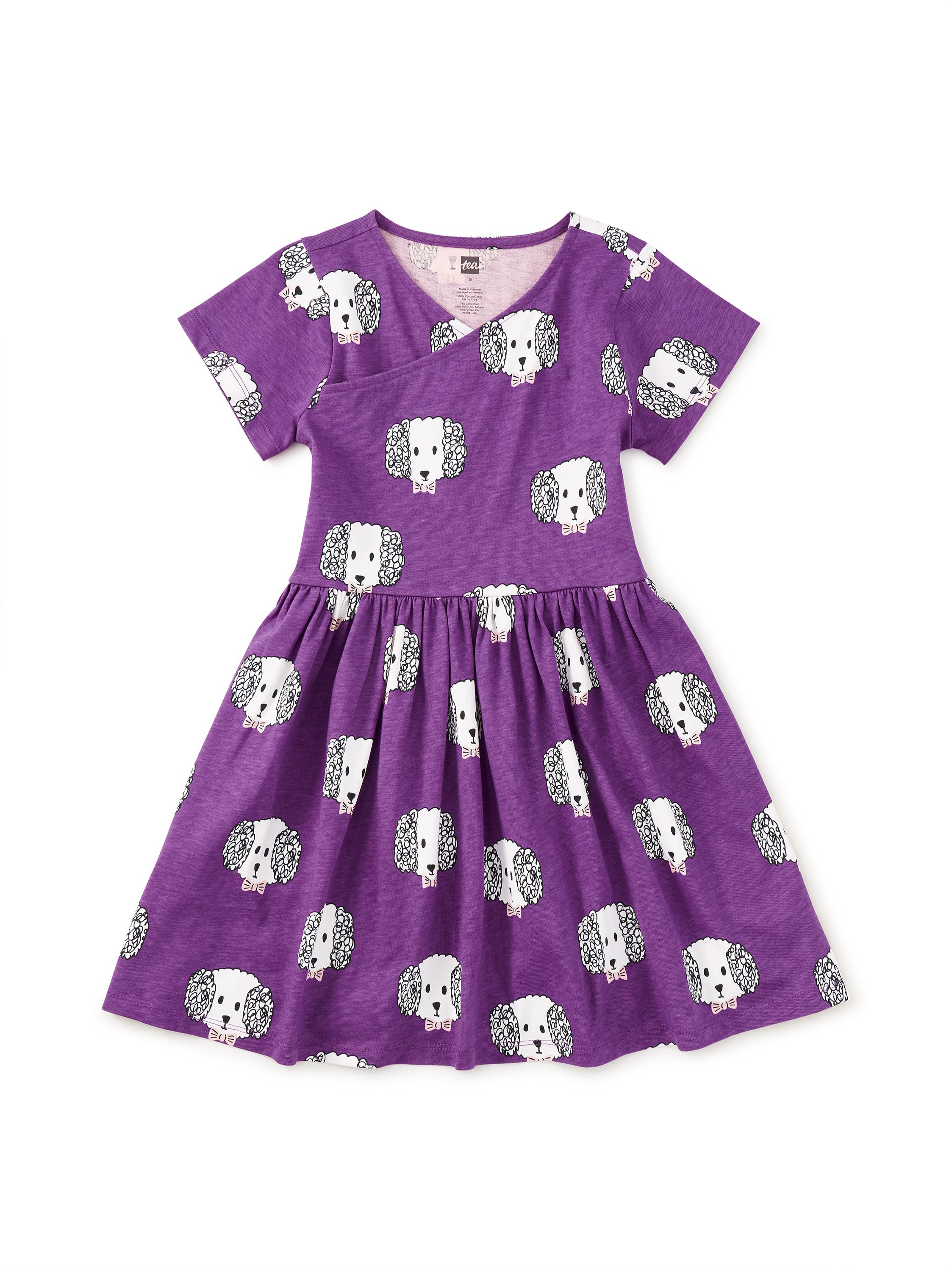 Short Sleeve Wrap Neck Dress