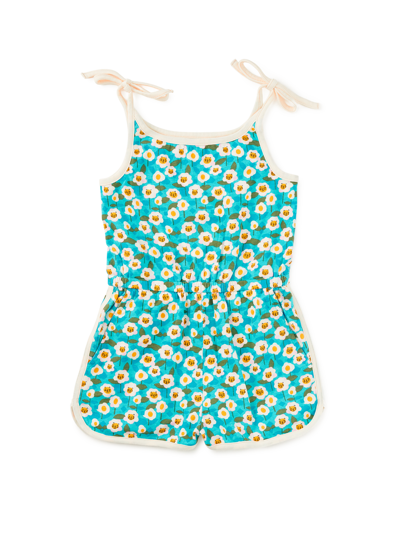 Tie Shoulder Sporty Romper in Kitty Floral - View 1