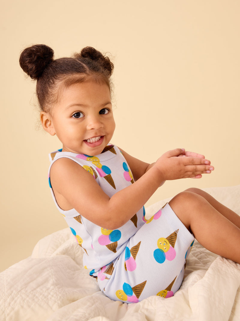 Summer Nights Tank Pajama Set in Smile Scoops - View 2