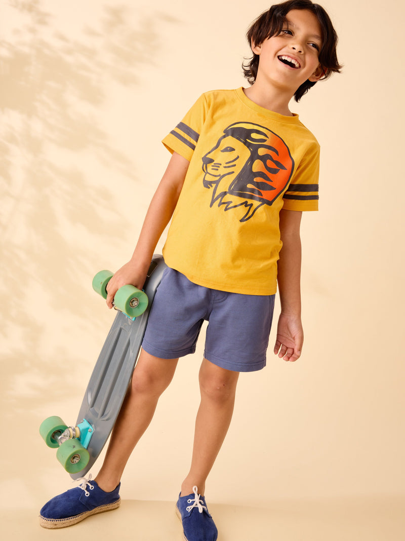 Lion On The Fast Graphic Tee in Gold - View 2
