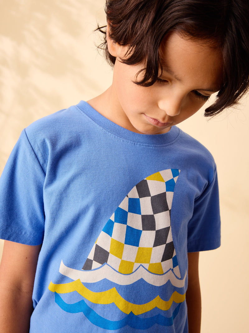 Fin In The Flow Graphic Tee in Blue Yarrow - View 2