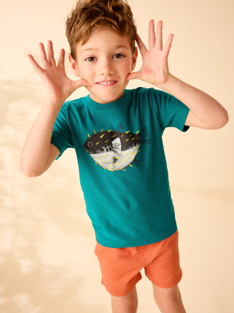 Puffer Fish Graphic Tee in Scuba - View 2