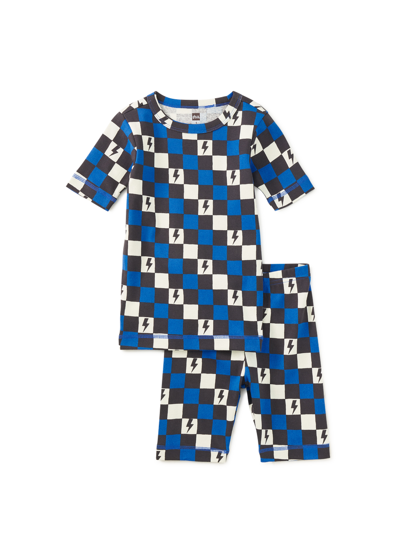 In Your Dreams Pajama Set in Checks And Flash - View 1