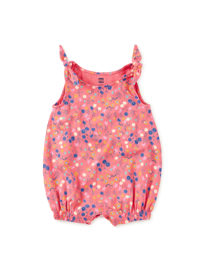 Tie Shoulder Baby Romper in Malindi Wildflowers - View 1