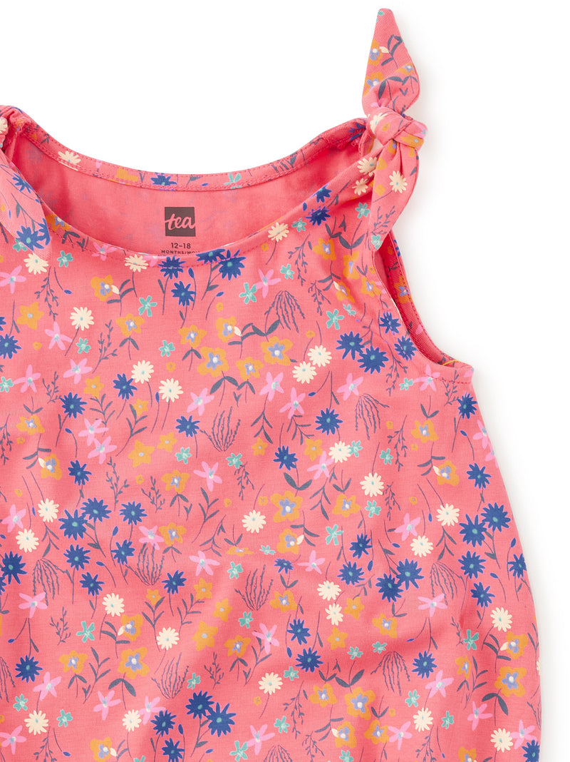 Tie Shoulder Baby Romper in Malindi Wildflowers - View 2