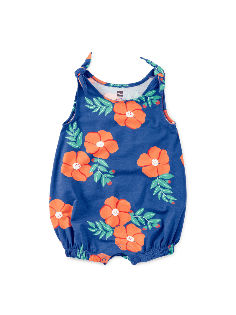 Tie Shoulder Baby Romper in Rock Rose - View 1