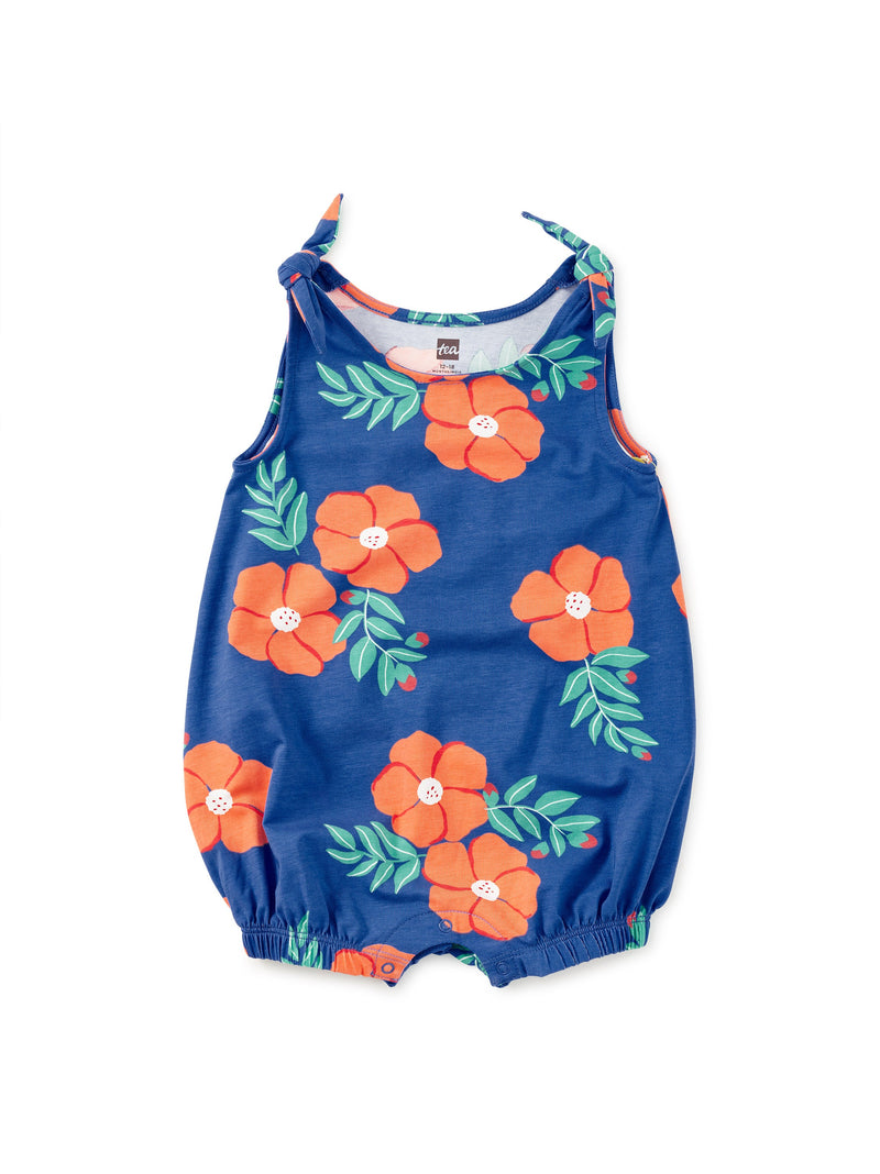 Tie Shoulder Baby Romper in Rock Rose - View 1