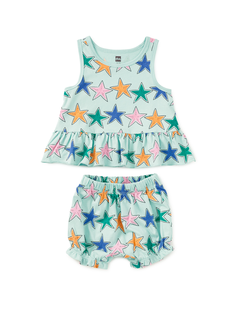 Tank Ruffle Baby Set in Starfish - View 1