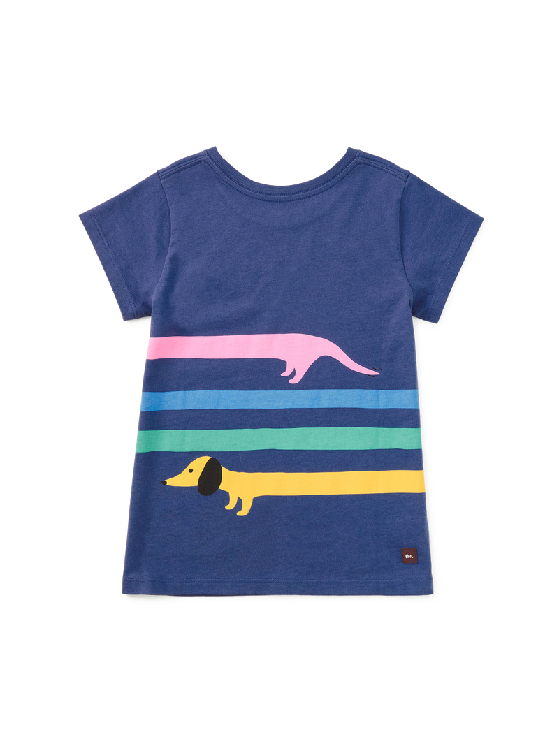 Rainbow Dachsund Graphic Tee in Triumph - View 2