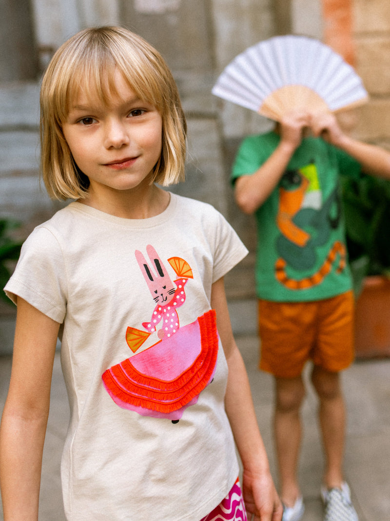 Bunny Olé! Graphic Tee in Almond - View 2