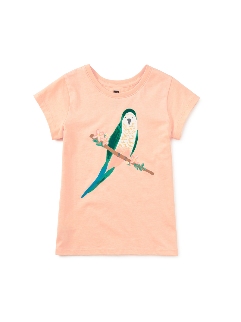 Parakeet And Petal Graphic Tee in Salmon - View 1