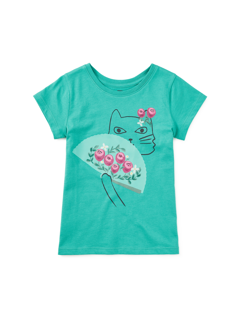 Flamenco Kitty Graphic Tee in Glaze Blue - View 1