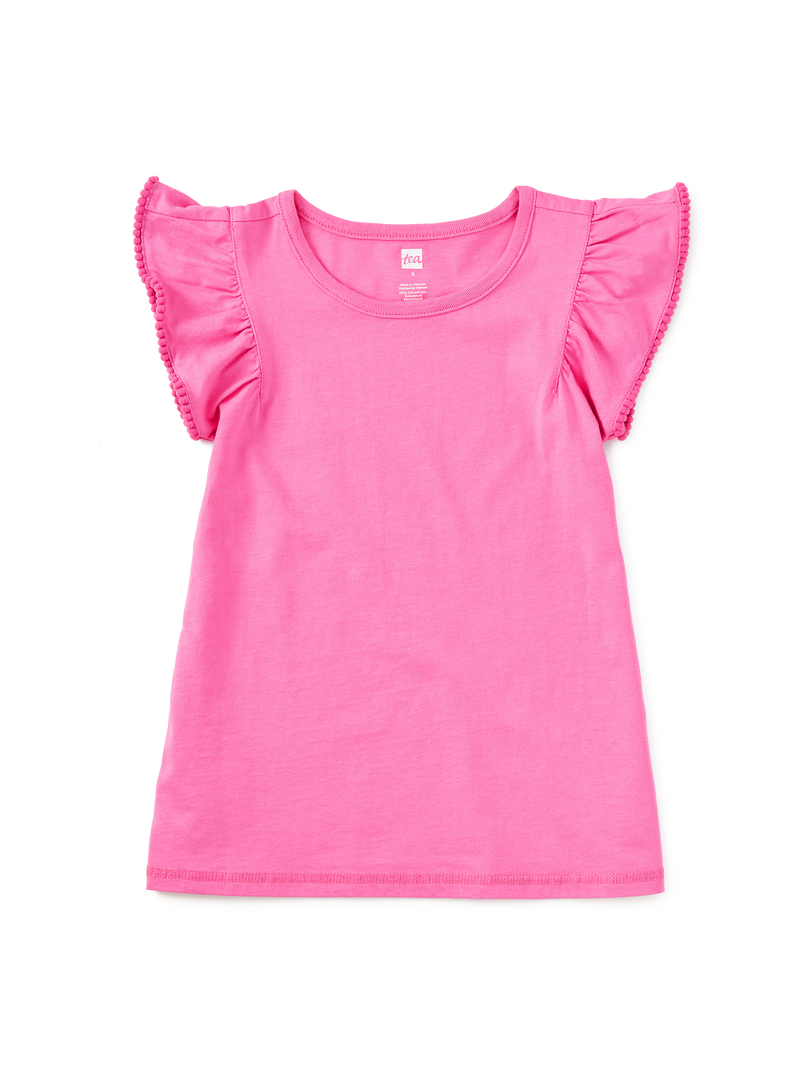 Pom-Pom Flutter Top in Carousel Pink - View 1