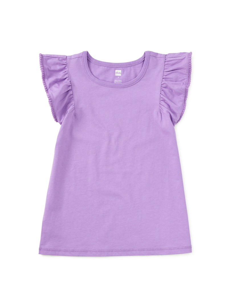 Pom-Pom Flutter Top in Paisley Purple - View 1