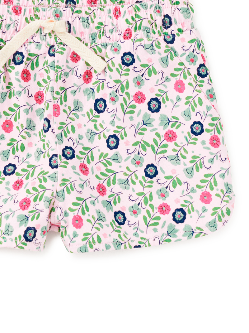 Tie Waist Shorts in Azulejos Florales - View 2