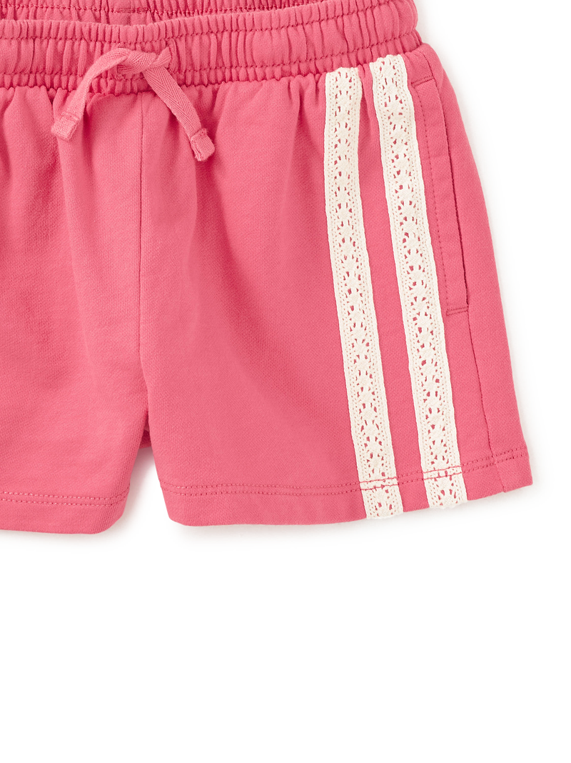Crochet Sporty Shorts in Desert Rose - View 2