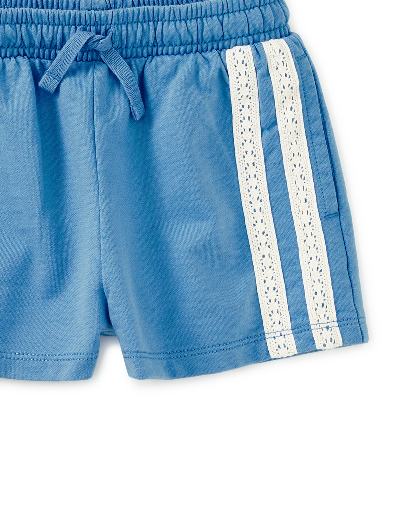 Crochet Sporty Shorts in Blue Orchid - View 2