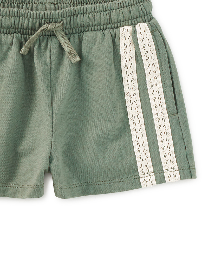 Crochet Sporty Shorts in Dried Rosemary - View 2