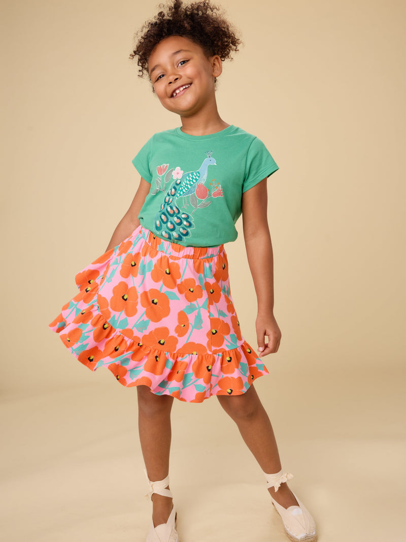 Ruffle Skirt in Poppy Poppies - View 2