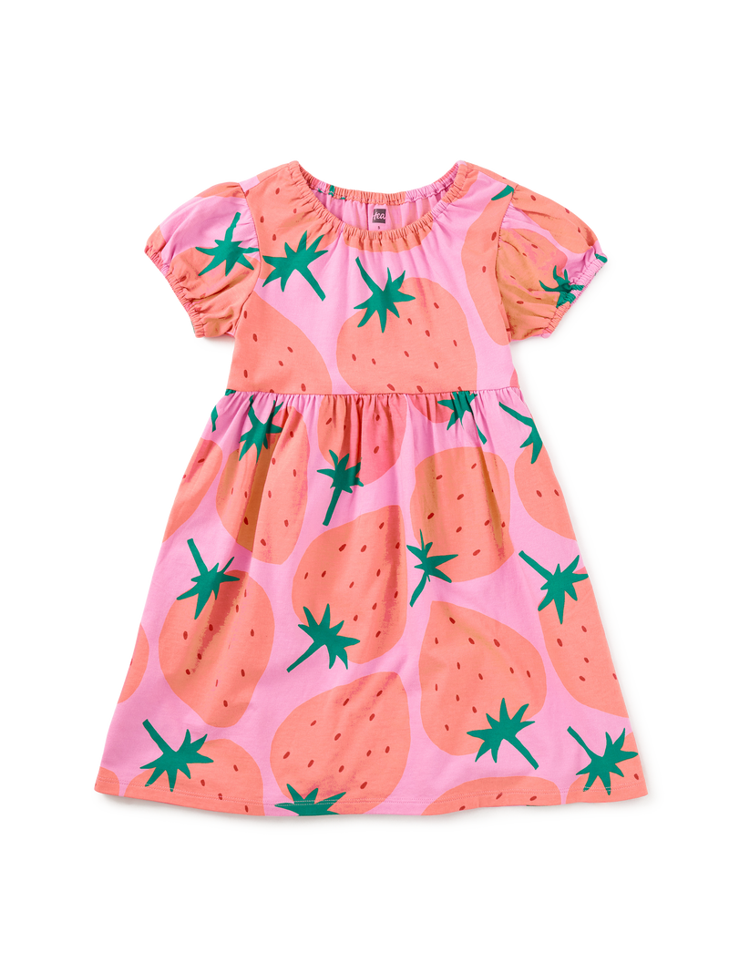 Puff Sleeve Empire Dress in Fresas Favoritas - View 1