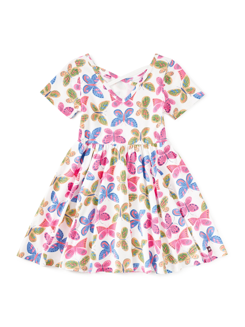 Short Sleeve Ballet Dress in Flutter Fiesta - View 2