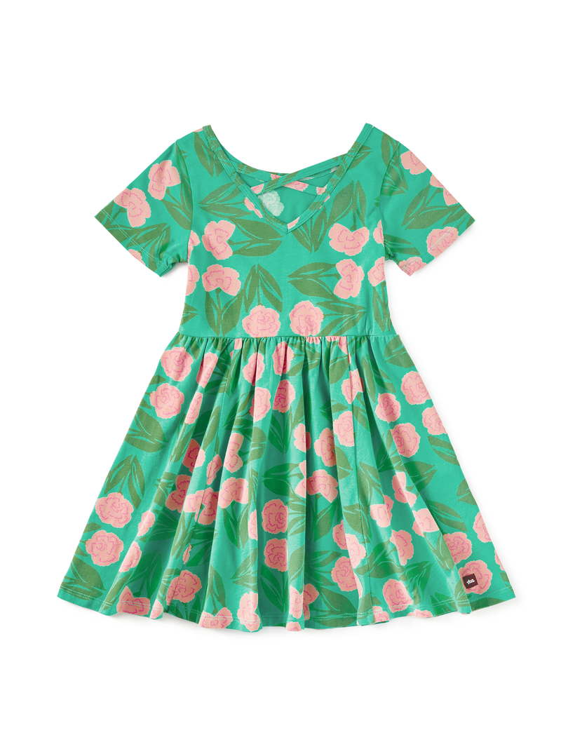 Short Sleeve Ballet Dress in Carnation Floral - View 2