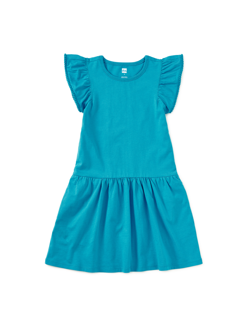 Pom-Pom Flutter Dress in Bondi Blue - View 1