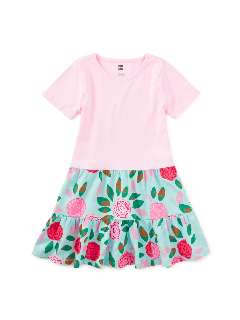 Tier Skirted Twirl Dress in Spinning Carnations - View 1