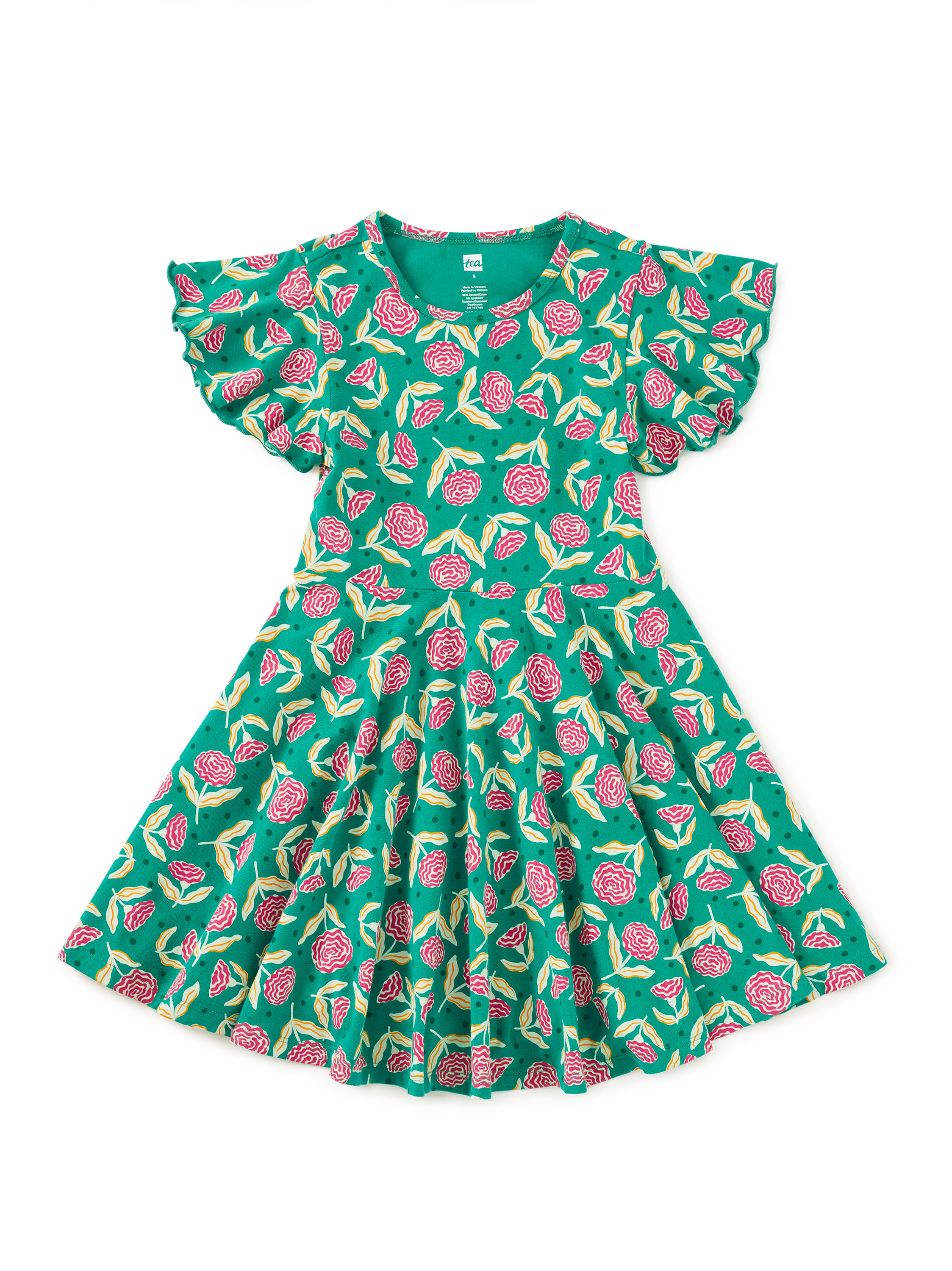 Flutter Sleeve Twirl Dress