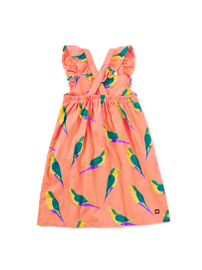 Ruffle Strap Dress in Monk Parakeet - View 2